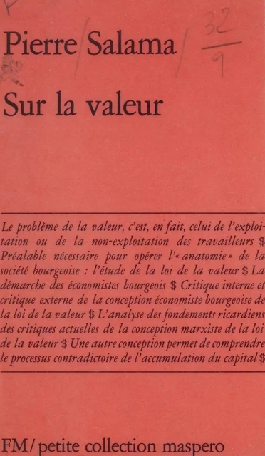 Sur la valeur - Pierre Salama - La Découverte (réédition numérique FeniXX)