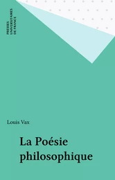 La Poésie philosophique