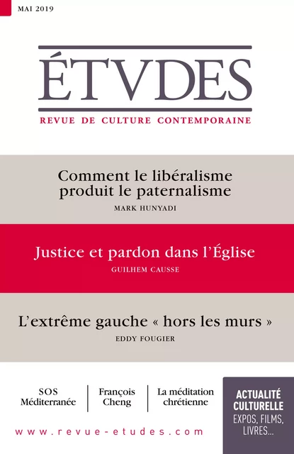 Revue Etudes : Justice et pardon dans l'Eglise - Collectif Collectif - Revue Études