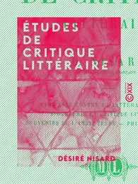 Études de critique littéraire