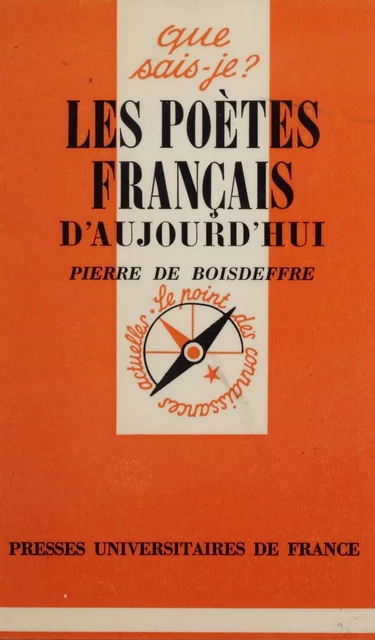 Les Poètes français d'aujourd'hui - Pierre de Boisdeffre - Presses universitaires de France (réédition numérique FeniXX)