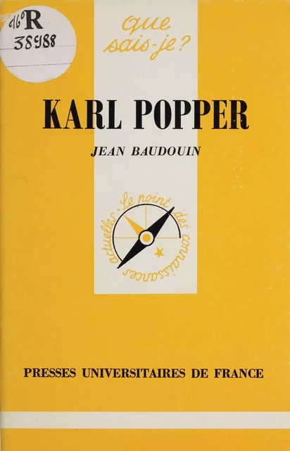 Karl Popper - Jean Baudouin - Presses universitaires de France (réédition numérique FeniXX)