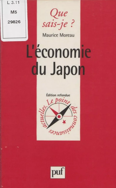 L'Économie du Japon - Maurice Moreau - Presses universitaires de France (réédition numérique FeniXX)