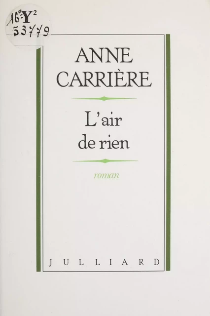 L'Air de rien - Anne Carrière - Julliard (réédition numérique FeniXX)