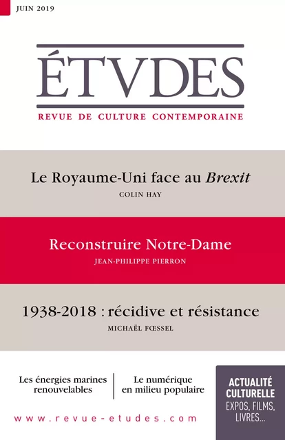 Revue Etudes : Reconstruire Notre-Dame - Collect Collect, Collectif Collectif - Revue Études