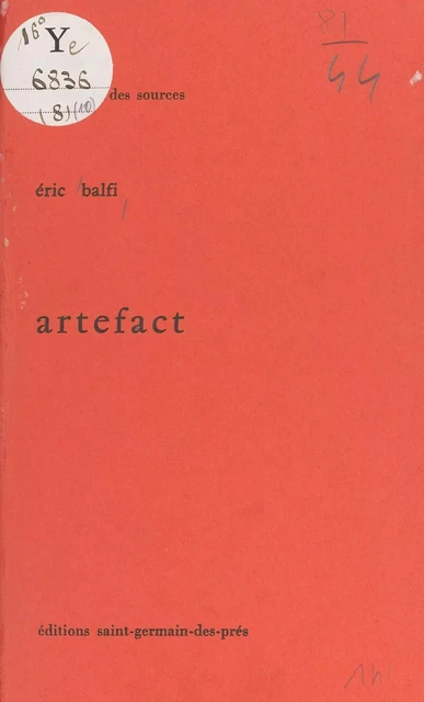 Artefact - Éric Balfi - FeniXX réédition numérique