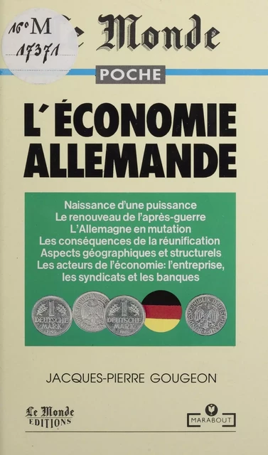 L'économie allemande - Jacques-Pierre Gougeon - Marabout (réédition numérique FeniXX)