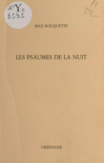 Les Psaumes de la nuit / «Los Saumes de la nuoch» - Max Rouquette - FeniXX réédition numérique