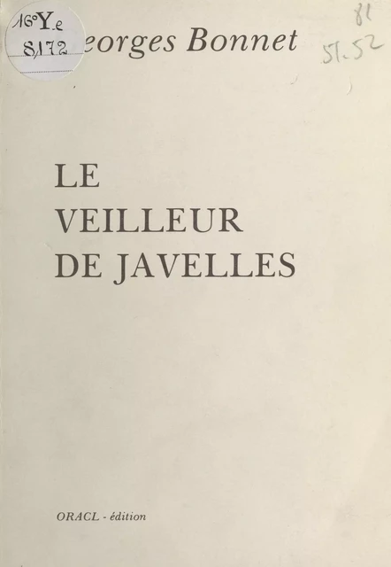 Le Veilleur de Javelles - Georges Bonnet - FeniXX réédition numérique