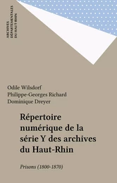 Répertoire numérique de la série Y des archives du Haut-Rhin