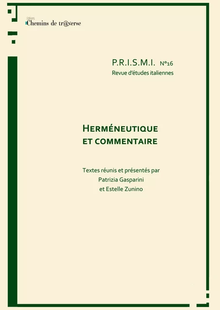 P.R.I.S.M.I. n°16 - Patrizia Patrizia, Estelle Zunino - Chemins de tr@verse