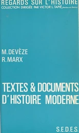 Textes et documents d'histoire moderne