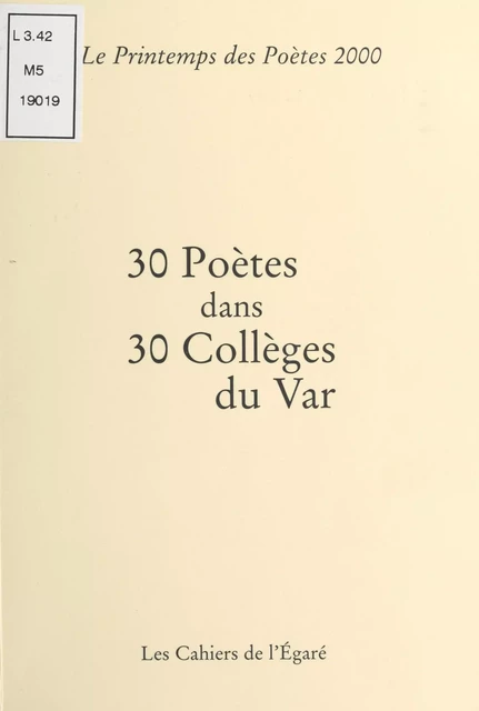 30 poètes dans 30 collèges du Var -  Collectif - FeniXX réédition numérique