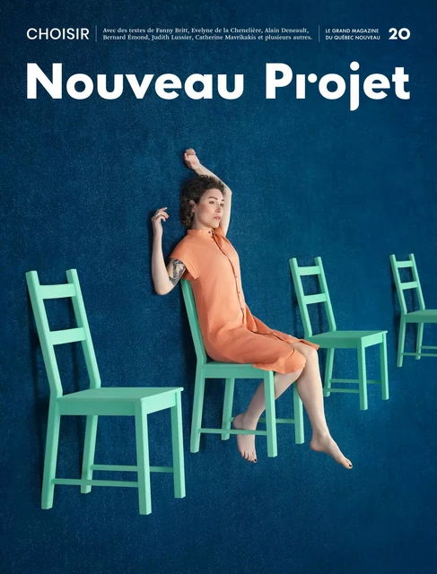 Nouveau Projet 20 - Étienne Beaulieu, Frédérique Bernier, Sophie Bernier, Marie-Eve Blanchard, Rémy Bourdillon, Fanny Britt, Laurence Butet-Roch, Evelyne de la Chenelière, Jules Clara, Laurie Côté-Sarrazin, Marc-André Cyr, Alain Deneault, Alexis Deschênes, Isabelle Dowd, Yara El-Ghadban, Bernard Émond, Rodney Saint-Éloi, Christian Saint-Pierre, Marc-André Goulet, M'hammed Kilito, Ricardo Lamour, Steve Legault, Juliana Léveillé-Trudel, Judith Lussier, Catherine Mavrikakis, Virginia Pesemapeo Bordeleau, Andréanne Plante, Anne-Marie Provost, Daniel Rancourt, Kiev Renaud, Xavier Savard-Fournier, Leanne Shapton, Maïka Sondarjee,  Sophocle, Camille Toffoli, Mariama Touré, Geneviève Tremblay, Juliette Verlin, Rachel Vincent, Guillaume Wagner, Jean-Philippe Warren - Atelier 10