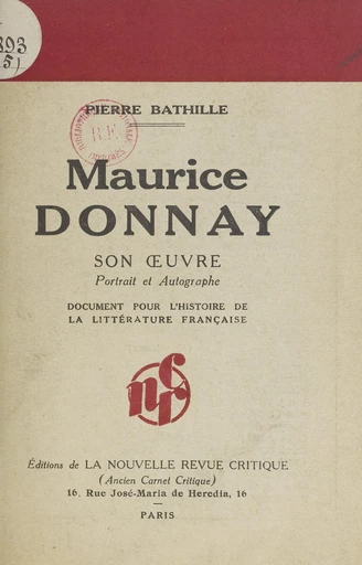 Maurice Donnay - Pierre Bathille - FeniXX réédition numérique