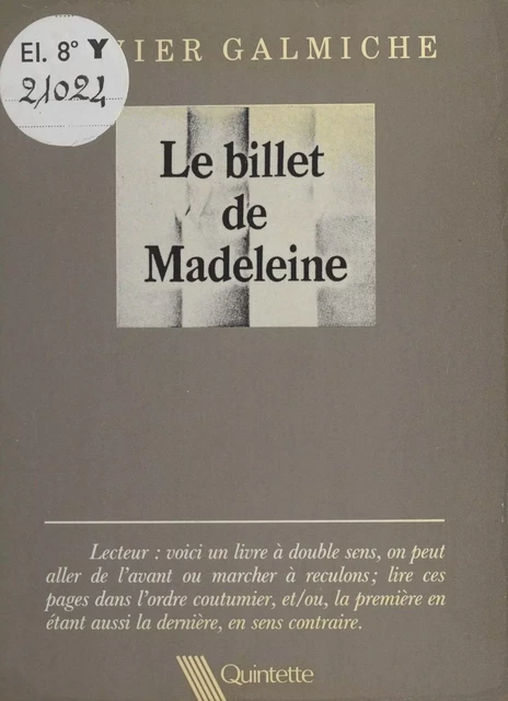 Le Billet de Madeleine - Xavier Galmiche - FeniXX réédition numérique