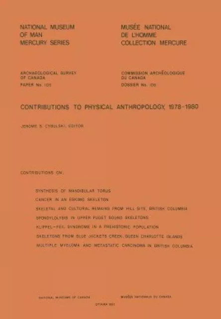 Contributions to Physical Anthropology, 1978-1980 -  - Canadian Museum of History