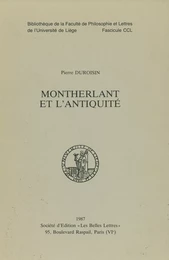 Montherlant et l’Antiquité