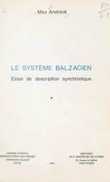 Le système balzacien : essai de description synchronique (1)