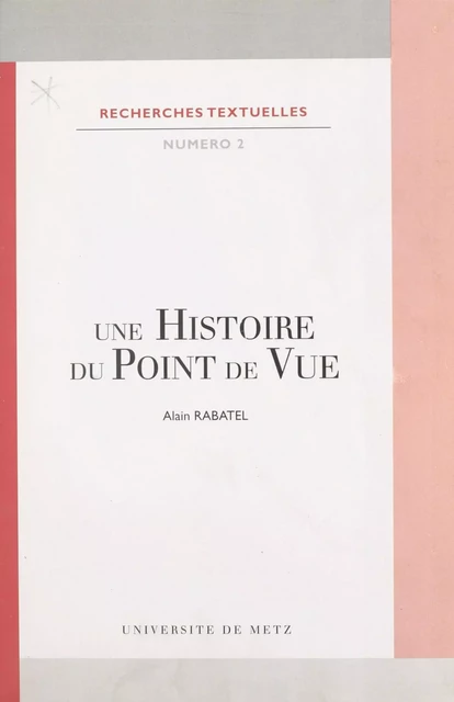 Une histoire du point de vue - Alain Rabatel - FeniXX réédition numérique