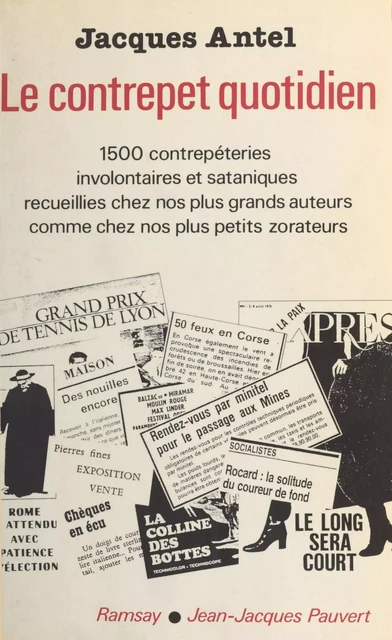 Le Contrepet quotidien - Jacques Antel - FeniXX réédition numérique