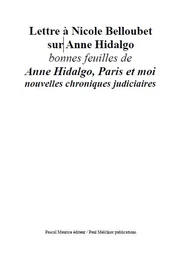 Lettre à Nicole Belloubet sur Anne Hidalgo