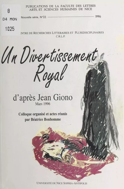 Un divertissement royal d'après Giono - Béatrice Bonhomme - FeniXX réédition numérique