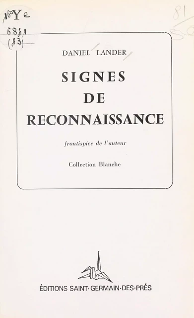 Signes de reconnaissance - Daniel Lander - FeniXX réédition numérique