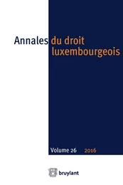 Annales du droit luxembourgeois – Volume 26 – 2016