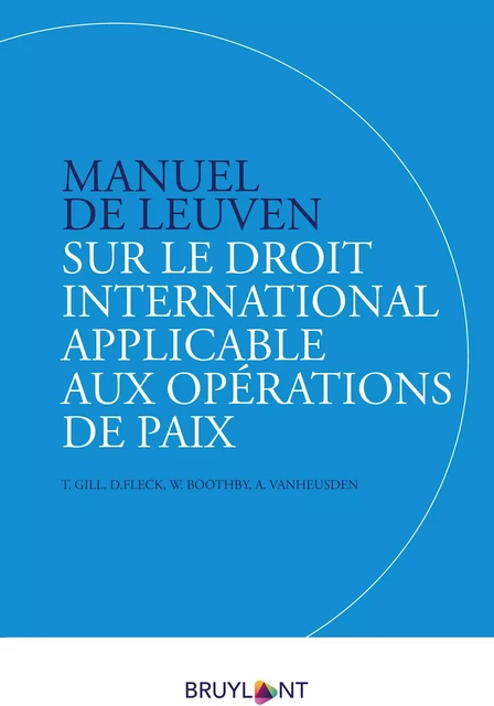 Manuel de Leuven sur le droit international applicable aux opérations de paix - William H. Boothby, Dieter Fleck, Terry Gill, Alfons Vanheusden - Bruylant