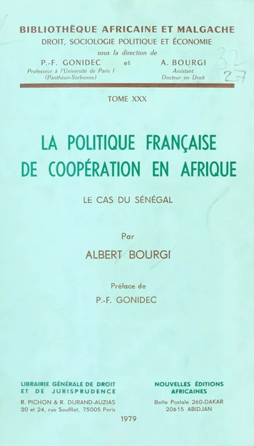 La Politique française de coopération en Afrique - Albert Bourgi - FeniXX réédition numérique