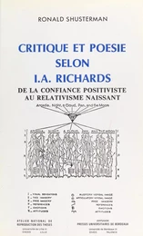 Critique et poésie selon Ivor Armstrong Richards : de la confiance positiviste au relativisme naissant