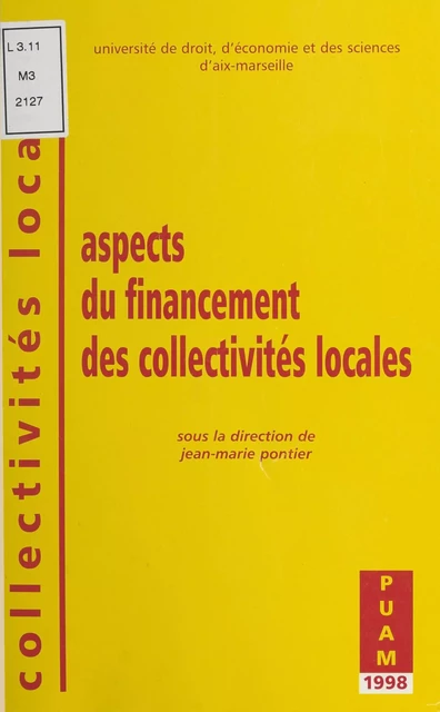 Aspects du financement des collectivités locales -  - FeniXX réédition numérique