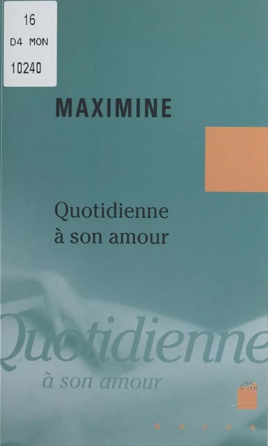 Quotidienne à son amour -  Maximine - FeniXX réédition numérique