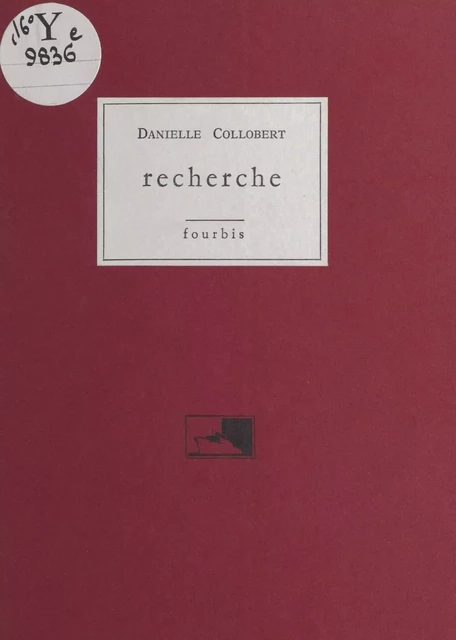 Recherche - Danielle Collobert - FeniXX réédition numérique