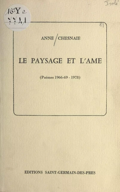 Le Paysage et l'Âme - Anne Chesnaie - FeniXX réédition numérique