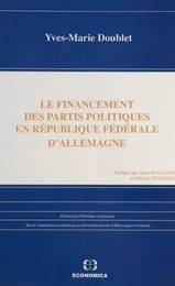 Le Financement des partis politiques en République fédérale d'Allemagne