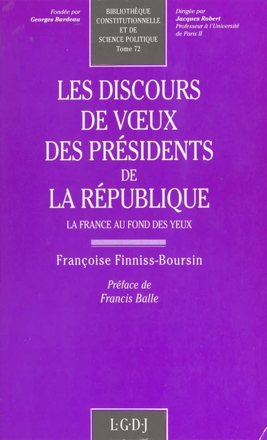 Les Discours de vœux des Présidents de la République - Françoise Finniss-Boursin - FeniXX réédition numérique