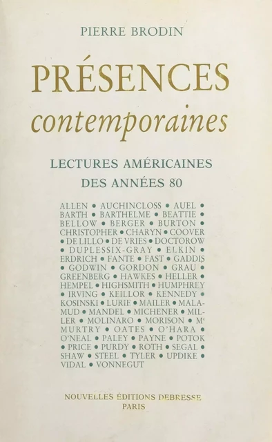 Lectures américaines des années 80 - Pierre Brodin - FeniXX réédition numérique