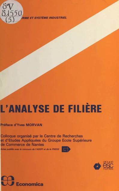 L'analyse de filière -  - FeniXX réédition numérique