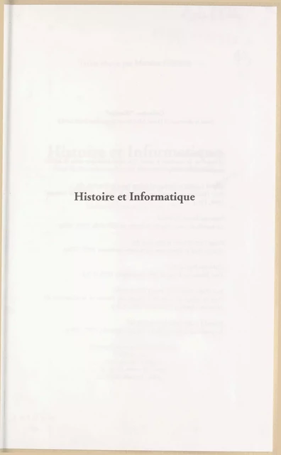 Histoire et informatique : base de données, recherche documentaire multimédia -  Association Histoire et informatique - FeniXX réédition numérique