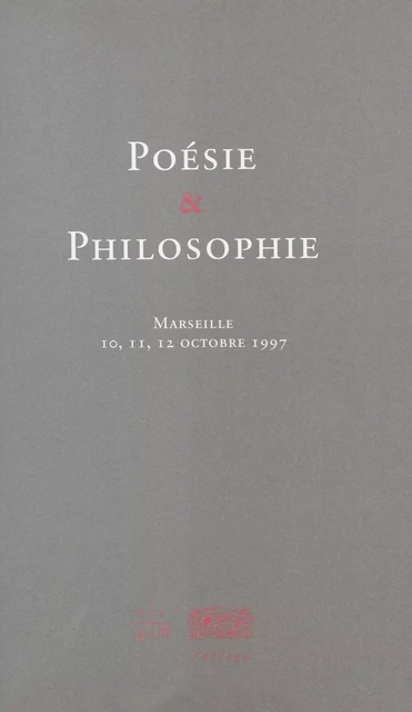 Poésie et philosophie -  - FeniXX réédition numérique