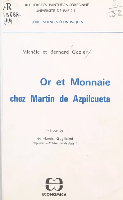 Or et monnaie chez Martin de Azpilcueta - Michèle Gazier - FeniXX réédition numérique