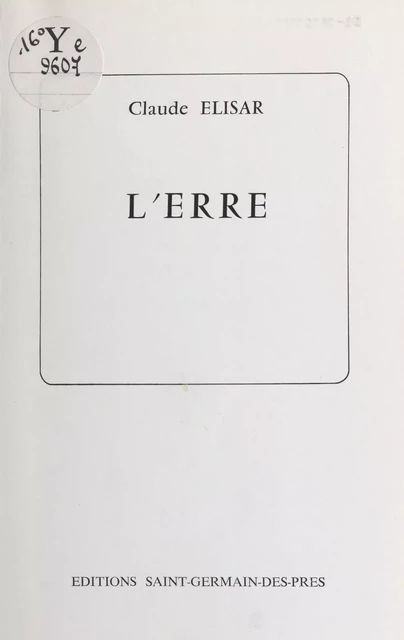 L'erre - Claude Elisar - FeniXX réédition numérique