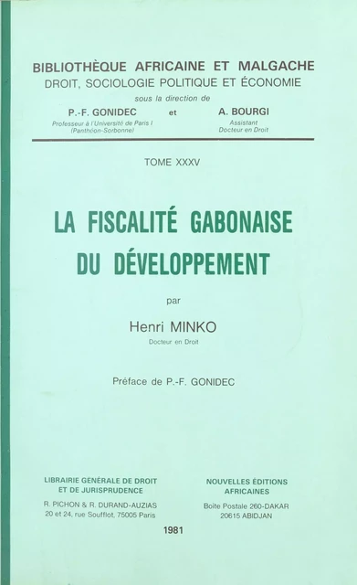 La fiscalité gabonaise du développement - Henri Minko - FeniXX réédition numérique