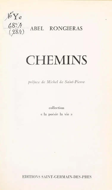 Chemins - Abel Rongieras - FeniXX réédition numérique