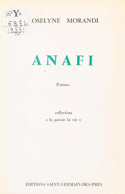 Anafi - Roselyne Morandi - FeniXX réédition numérique