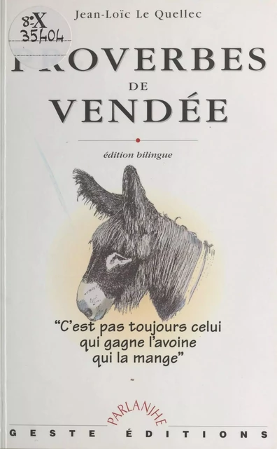 Proverbes de Vendée - Jean-Loïc Le Quellec - FeniXX réédition numérique