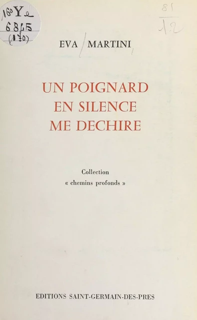 Un poignard en silence me déchire - Eva Martini - FeniXX réédition numérique