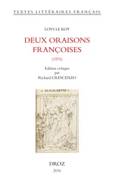 Deux oraisons françoises (1576)